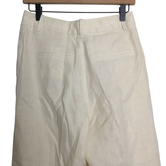 Aritzia The Effortless Pants Linen Cropped Sz 4 Natural Ecru - Picture 7 of 14